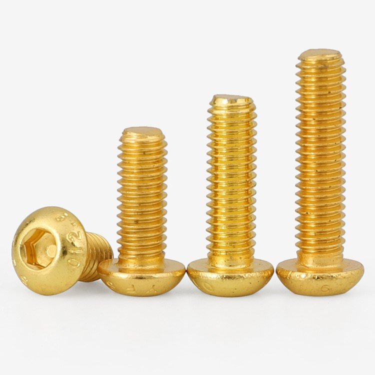 Copper Brass ISO7380 Button Head Hex Socket Bolts (5)
