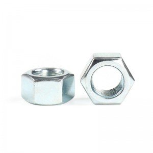 High Strength Grade 4 8 10 12 Steel Galvanized Blue White Zinc Plated DIN934 Hex Nuts