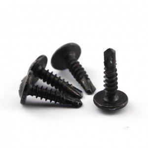 Black cross large flat head drill tail screw DIN7504 Round head self-drilling screw with gasket