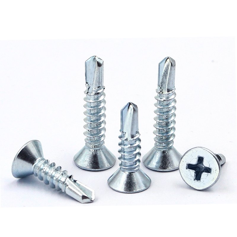 Zinc Plated Countersunk CSK Flat Head Drill Screw 