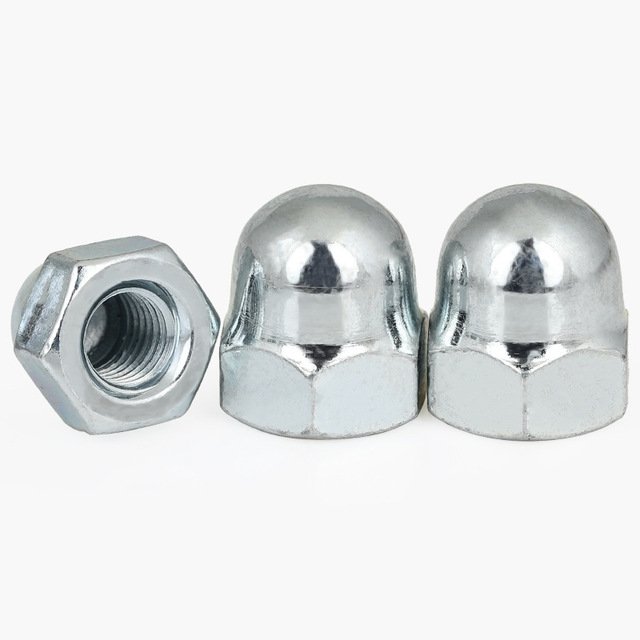 High Strength Grade 4 8 10 12 Steel Galvanized Blue White Zinc Plated DIN1587 Cap Nuts