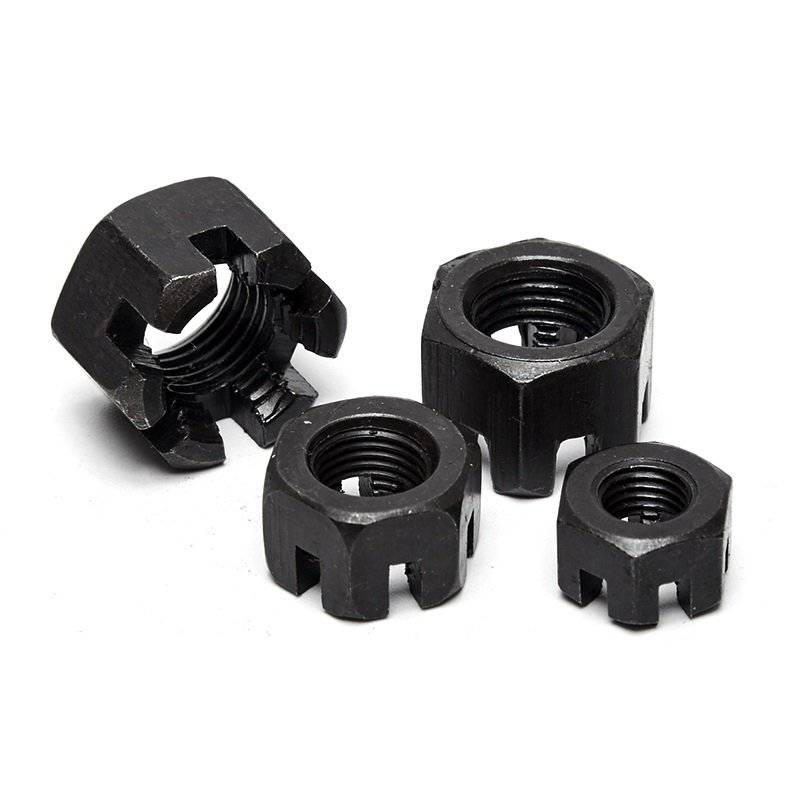 High Strength Grade 4 8 10 12 Steel Black Oxide DIN935 Castle Nuts (2)