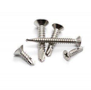 304 Stainless Steel Countersunk Screws Cross groove  Flat head tapping screw