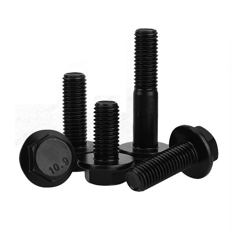 High Strength Grade 4.8 8.8 10.9 12.9 Black Oxide DIN6921 Flange Bolts (4)