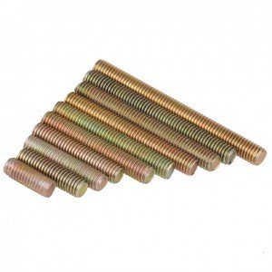 Colored zinc plated lead screw yellow plated suspender DIN975 3m threaded rod