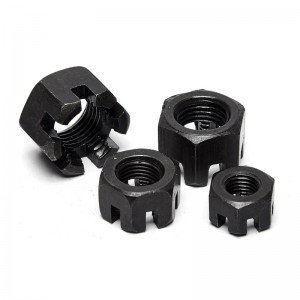 High Strength Grade 4 8 10 12 Steel Black Oxide DIN935 Castle Nuts