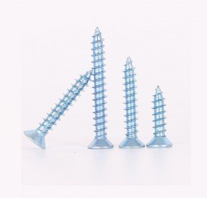 Cross recessed countersunk head tapping screws High strength galvanized flat head self-tapping screw