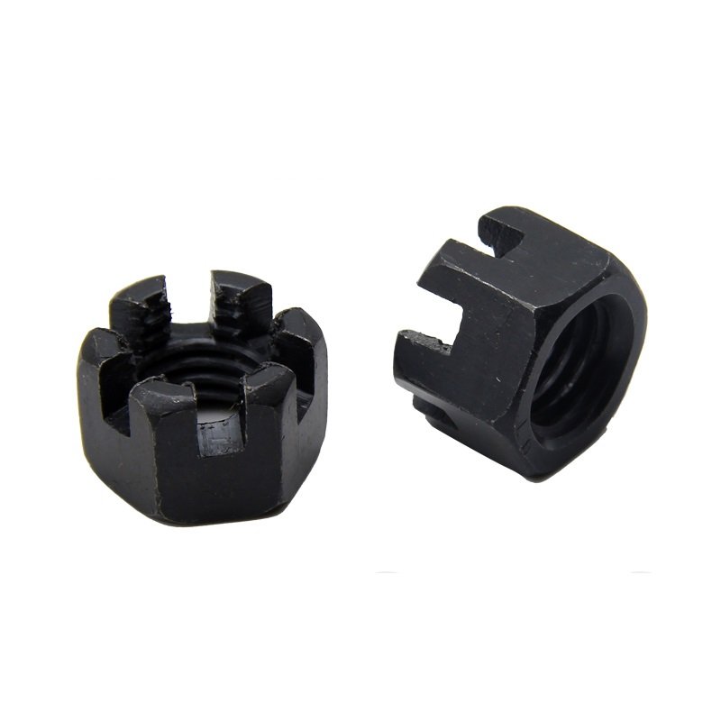 High Strength Grade 4 8 10 12 Steel Black Oxide DIN935 Castle Nuts (6)