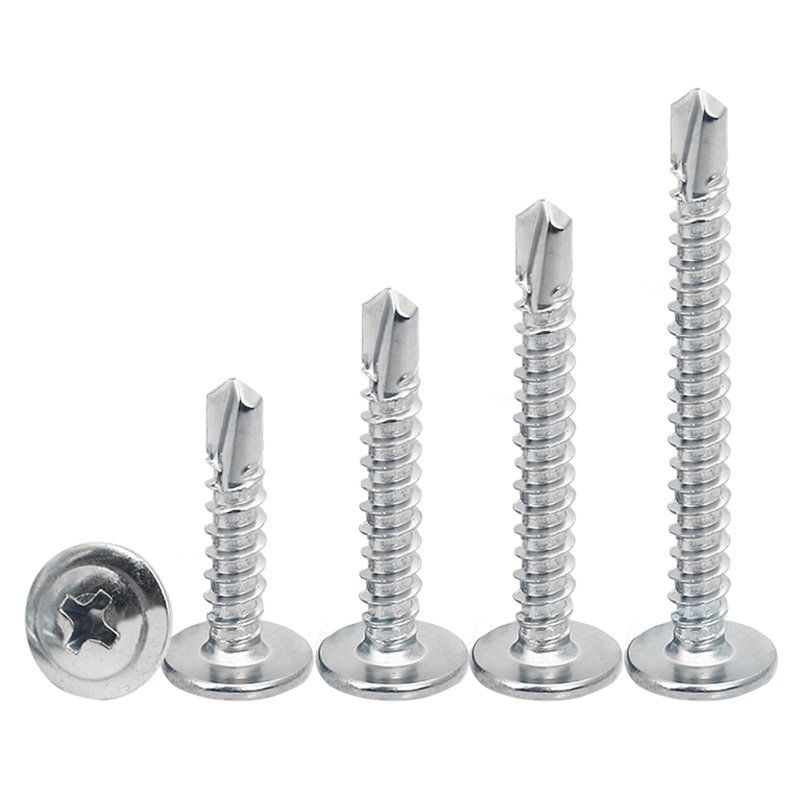 Galvanized round head cross recessed tapping screws Self drilling tail screw with gasket Featured Image