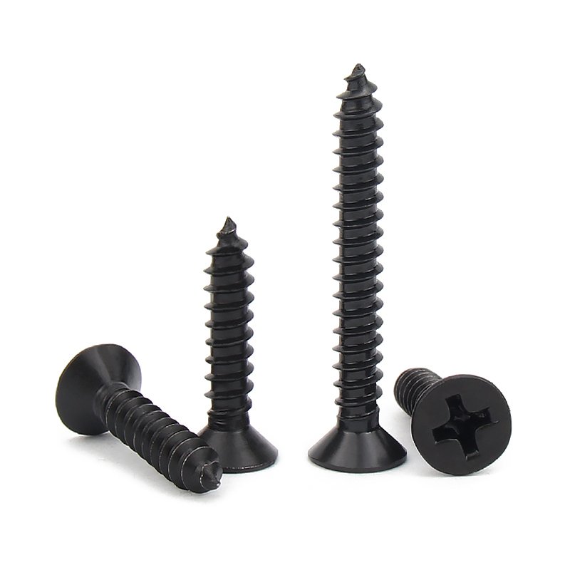 Stainless steel 304 cross countersunk head tapping screw DIN7982 Carbon steel black screw Featured Image