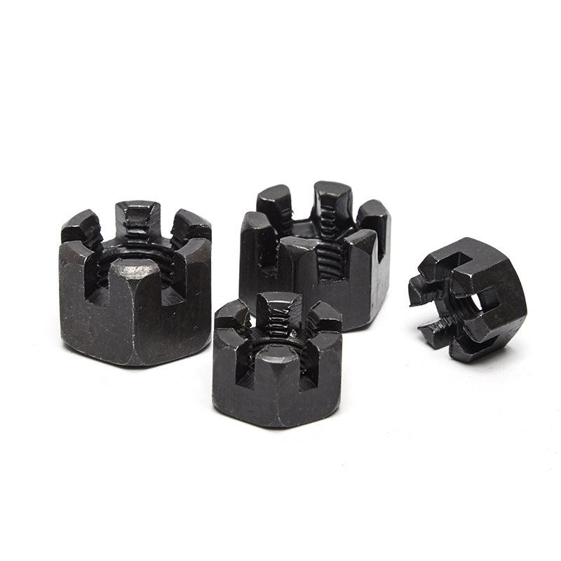 High Strength Grade 4 8 10 12 Steel Black Oxide DIN935 Castle Nuts (5)