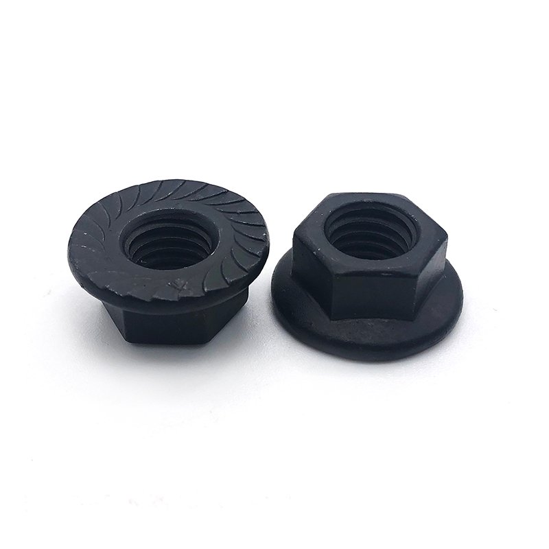 High Strength Grade 4 8 10 12 Steel Black Oxide DIN6923 Hex Flange Nuts (12)
