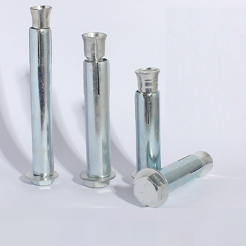 White Blue Zinc Plated Steel Hex Nut Sleeve Anchor Expansion Bolt