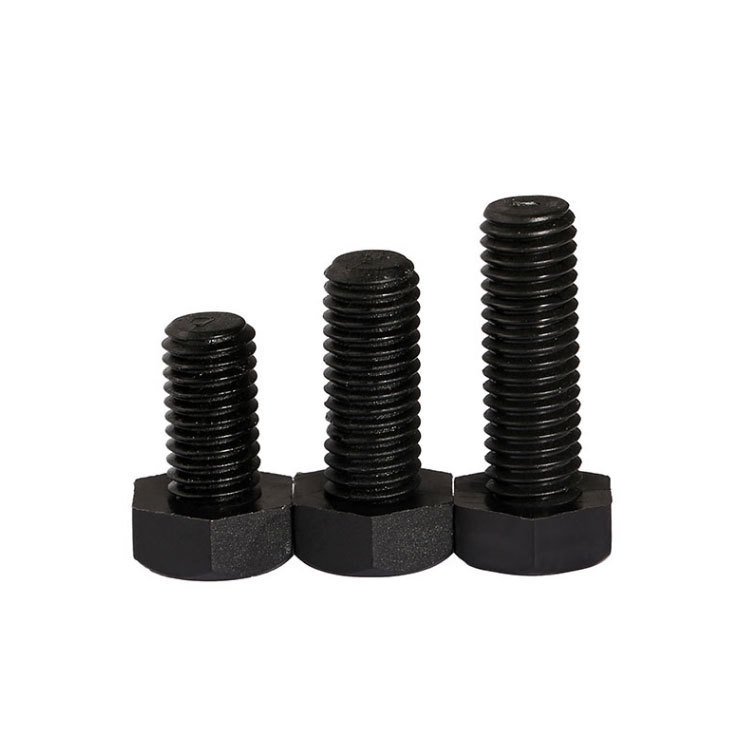 Grade 4.8 Carbon Steel DIN931 DIN933 Black Oxide Hex Bolts (5)