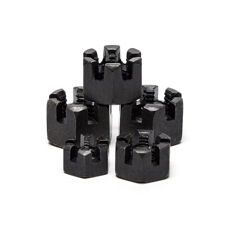 High Strength Grade 4 8 10 12 Steel Black Oxide DIN935 Castle Nuts (3)