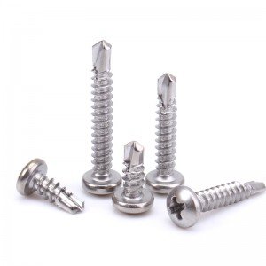 304 stainless steel cross head screw plate with nickel Black pan head machine teeth screw