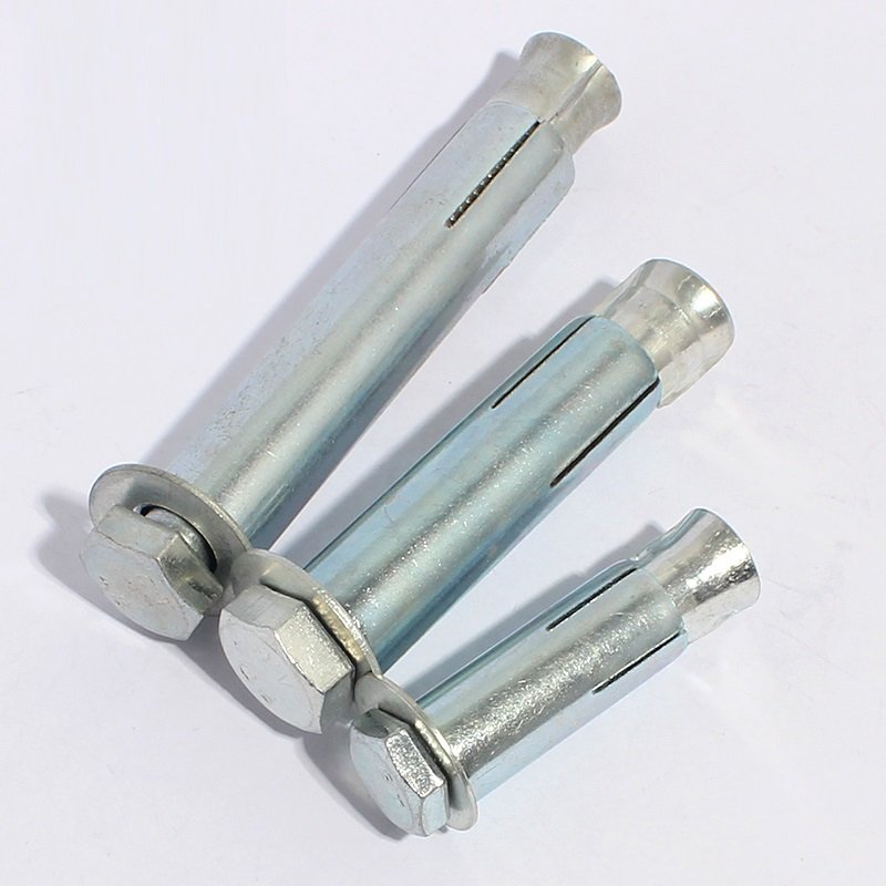 White Blue Zinc Plated Steel Hex Nut Sleeve Anchor Expansion Bolt