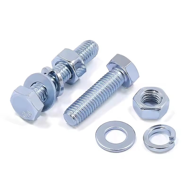 Blue-White Zinc Plated Bolts and Nuts