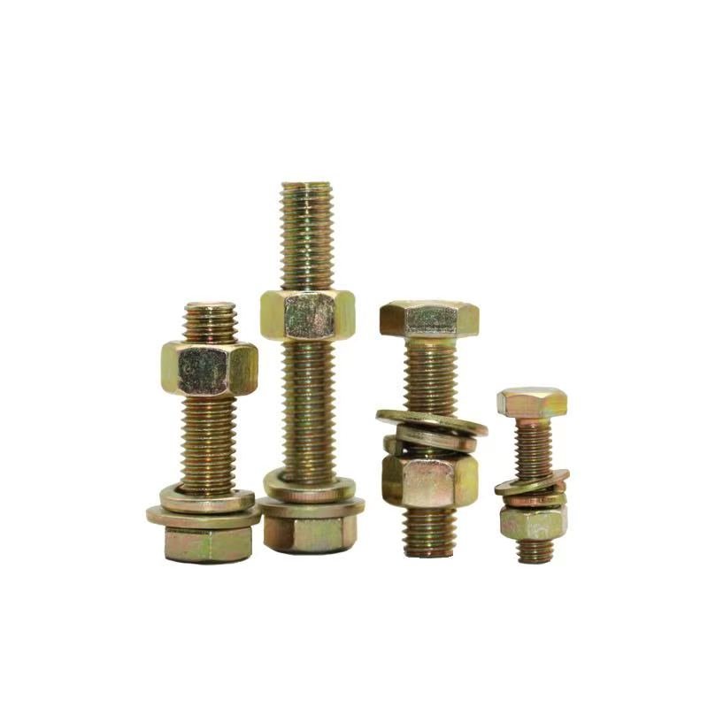 DIN933 Standard Bolt Yellow Zinc Plated Hexgaon Head Bolts Screws